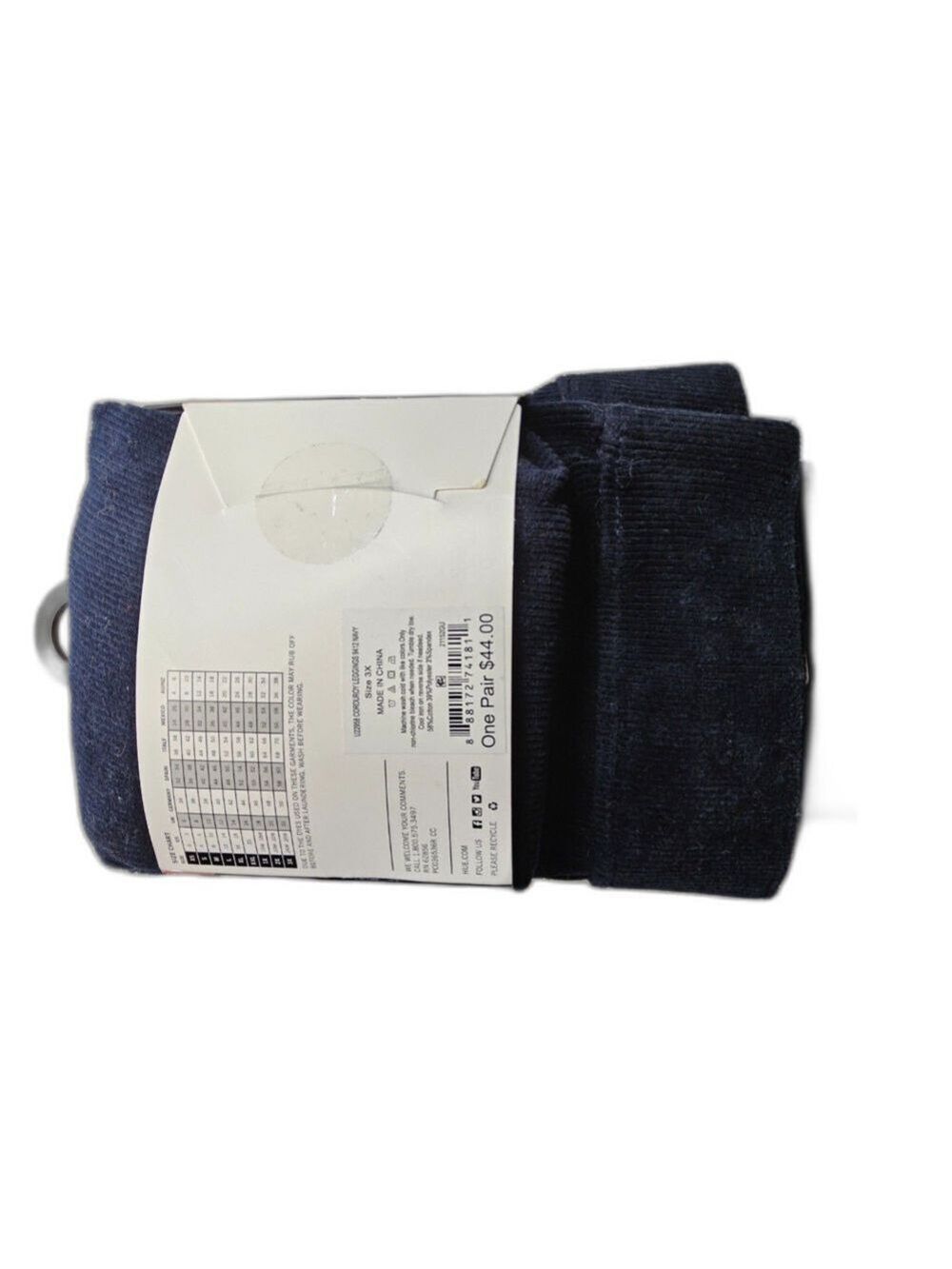 Hue Corduroy Leggings Navy Size 3X - Picture 2 of 2